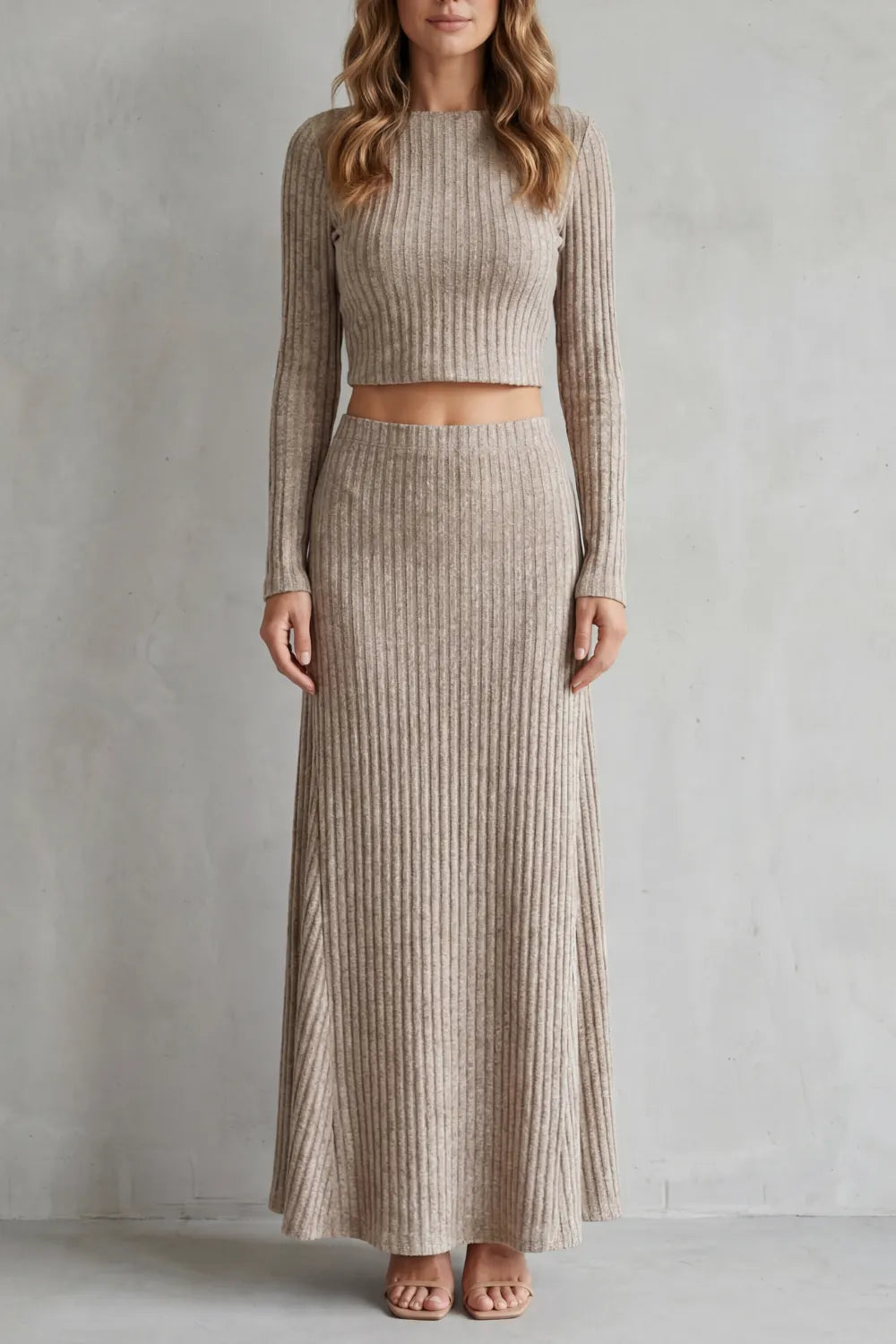 Ribbed Knit Elegance – Two-Piece Lounge Set