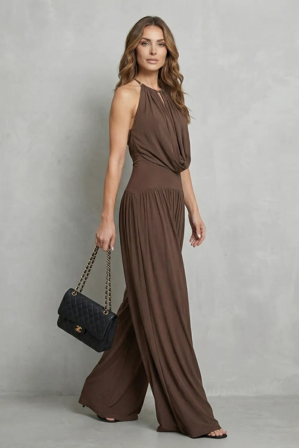 Draped halter elegance – Two piece set