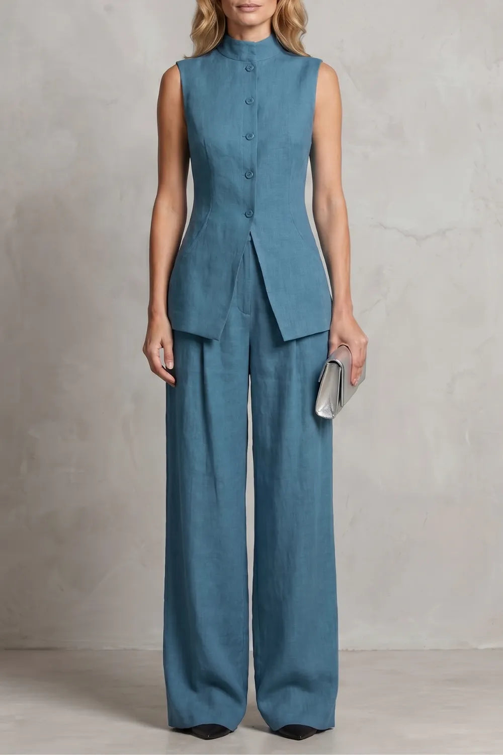 Draped tailored elegance – Trouser set