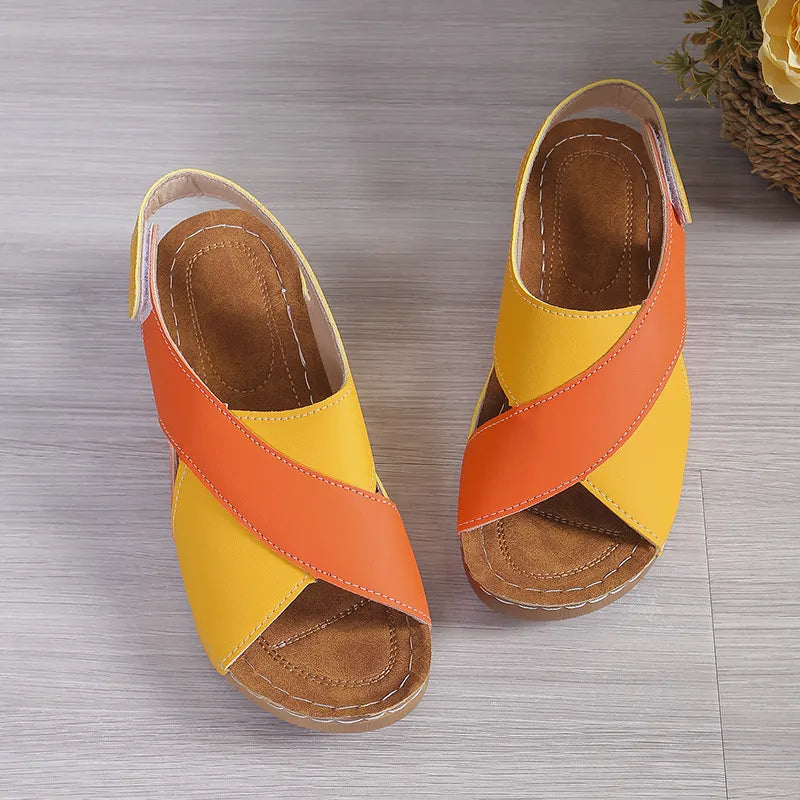 Fashion Fish Mouth Thick Bottom Velcro Sandals