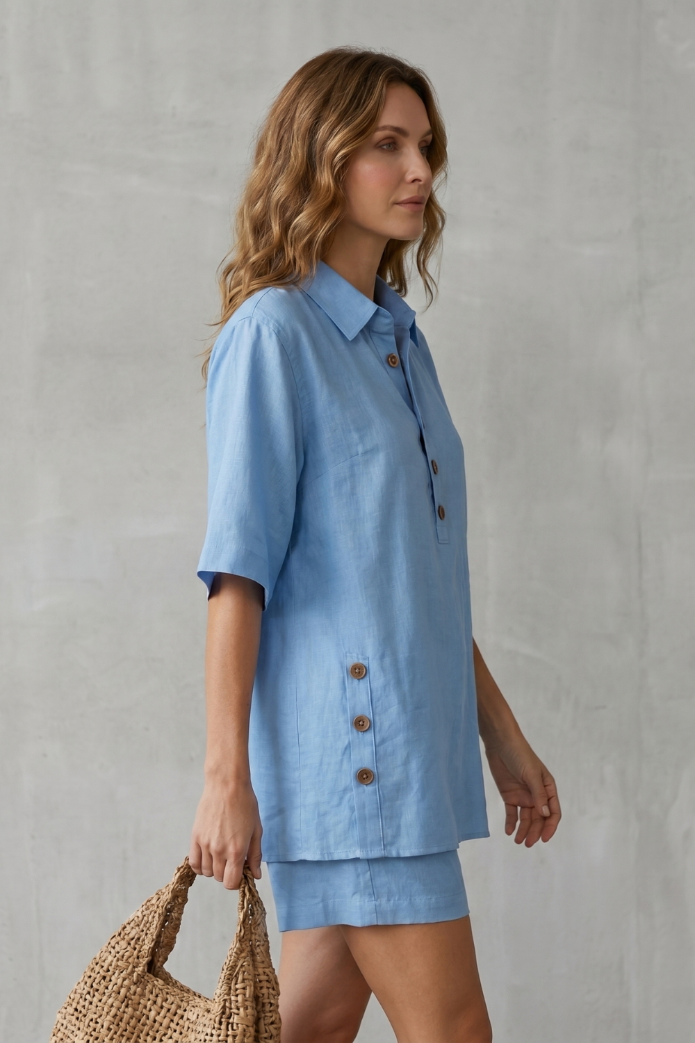 Relaxed button-detail comfort – Shorts set
