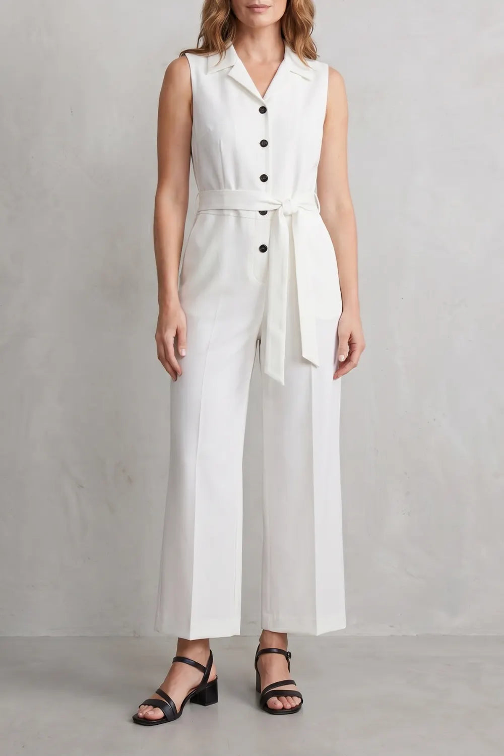 Belted office elegance – Wide-leg jumpsuit