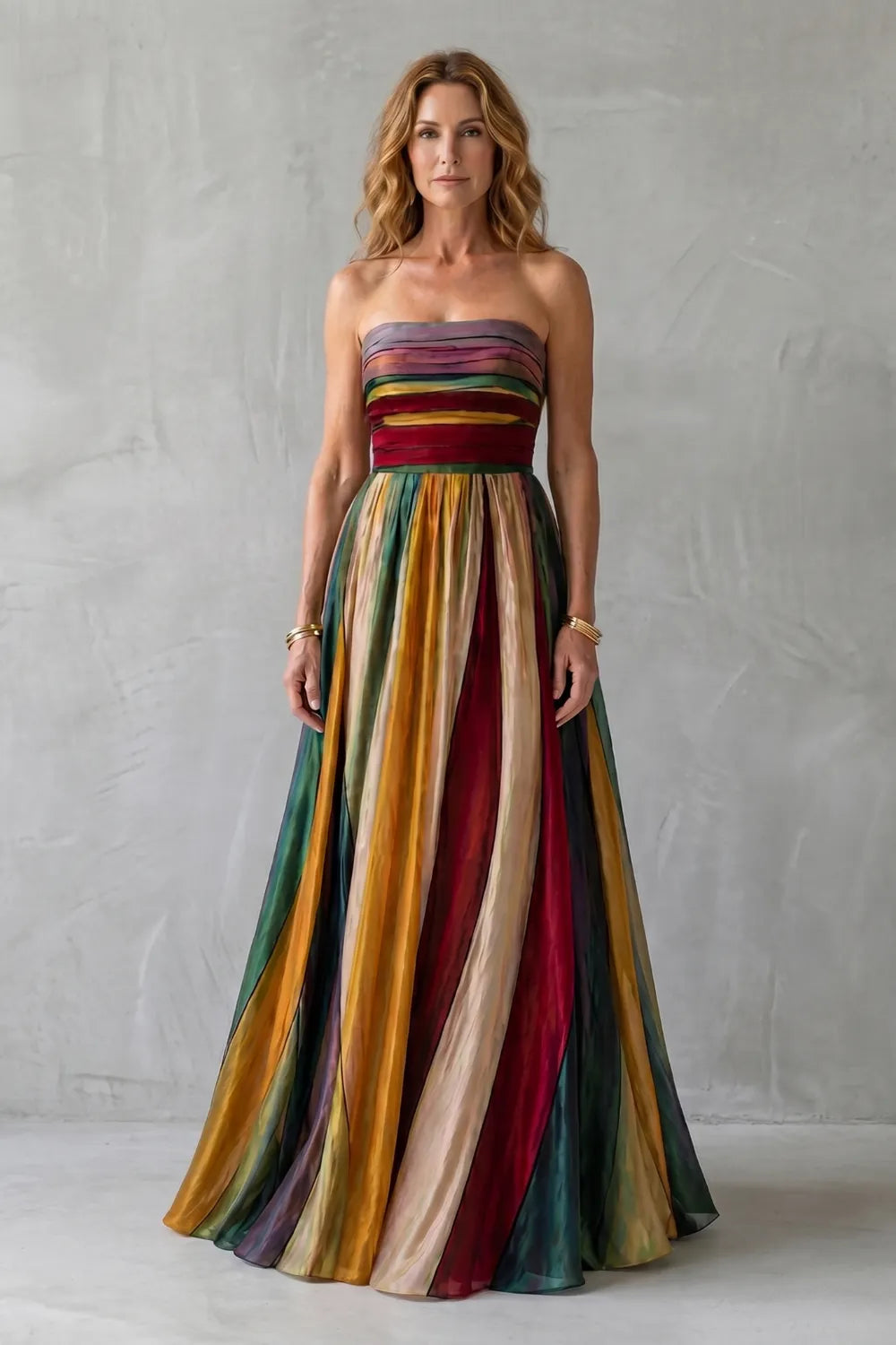 Multicolour sunset stripes – Maxi dress