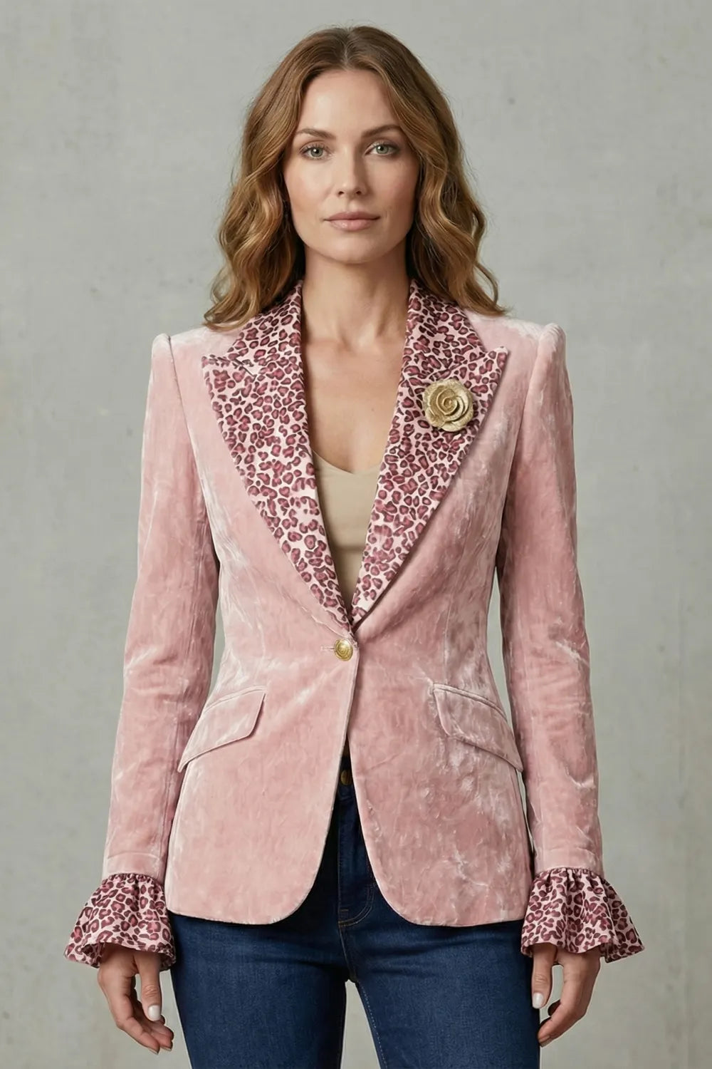 Printed lapel statement – Velvet blazer
