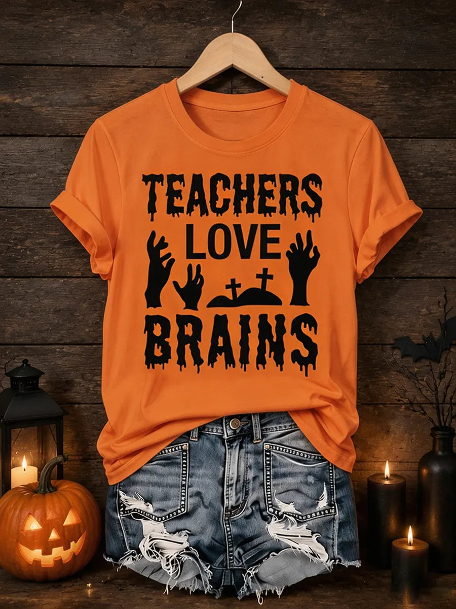 Women's Halloween Funny Print Casual T-Shirt