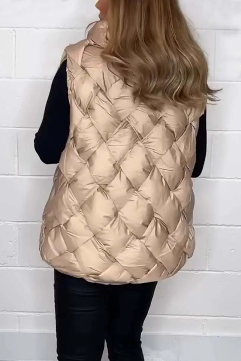 Women's casual hooded sleeveless cotton jacket
