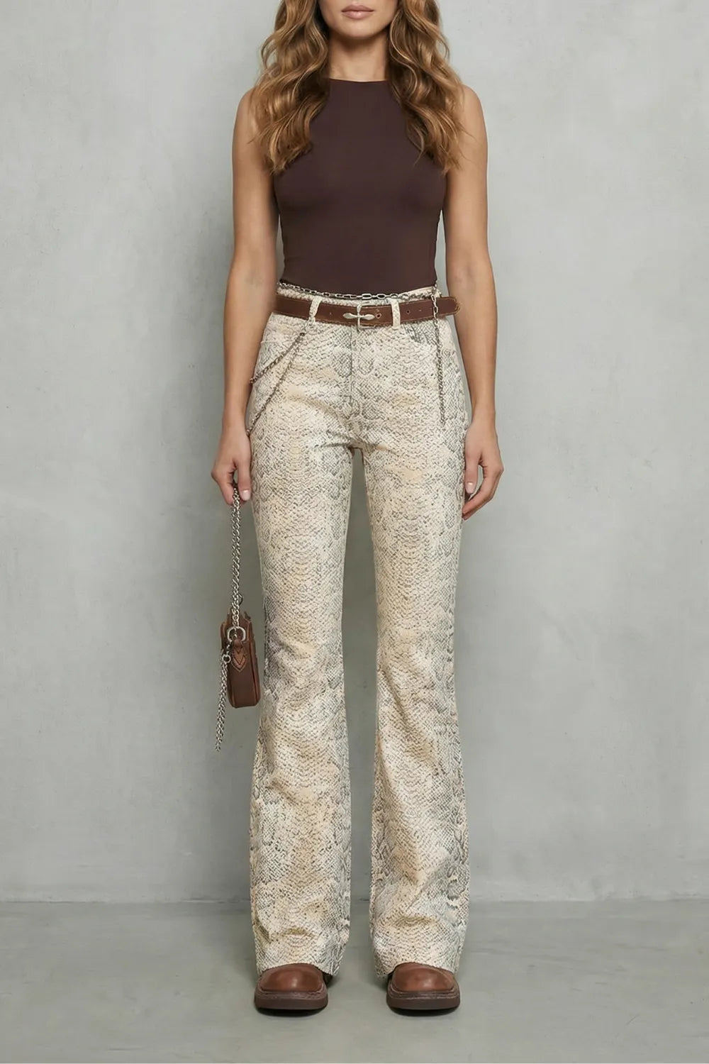 Snake print elegance – Palazzo jeans