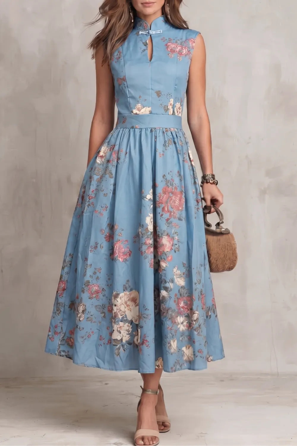 Vintage floral elegance – Midi dress