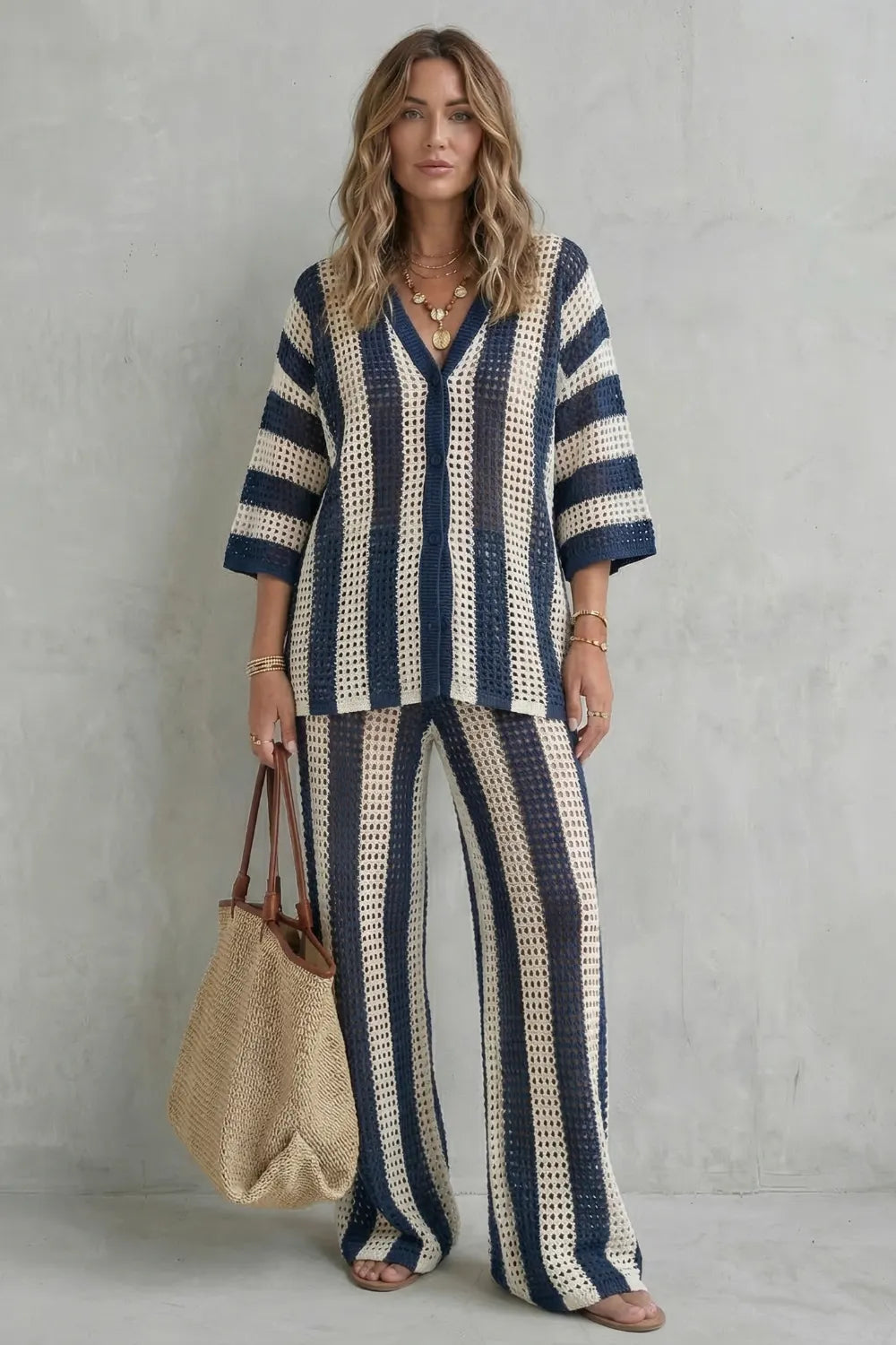 Striped crochet texture – Summer co-ord set