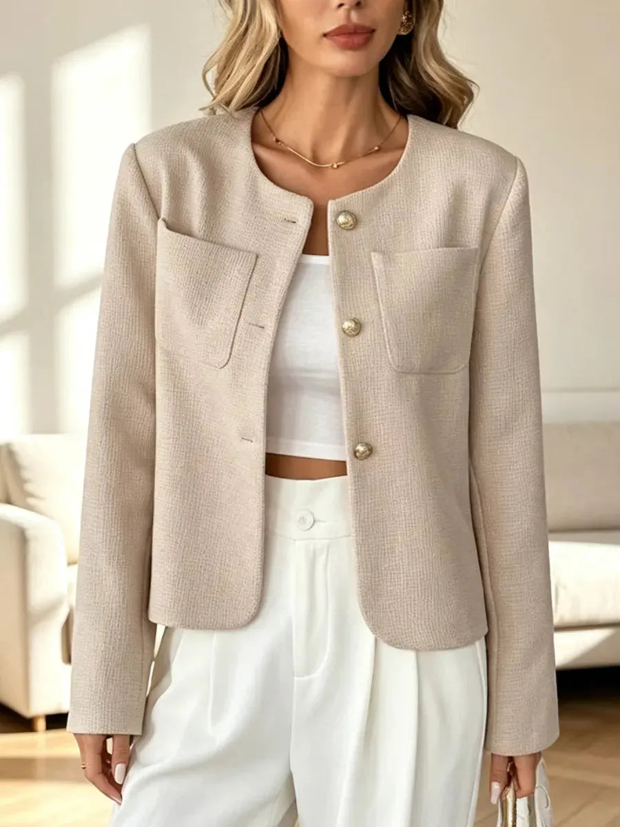 Retro Elegant Art Button Casual Stylish Long Sleeve Short Coat