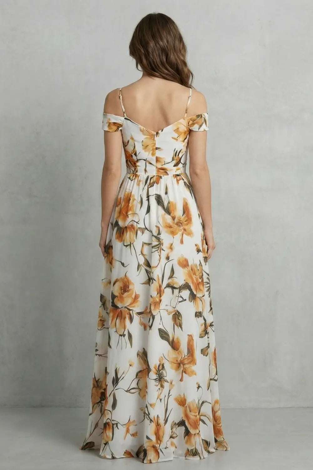 Off-shoulder floral grace – Maxi dress