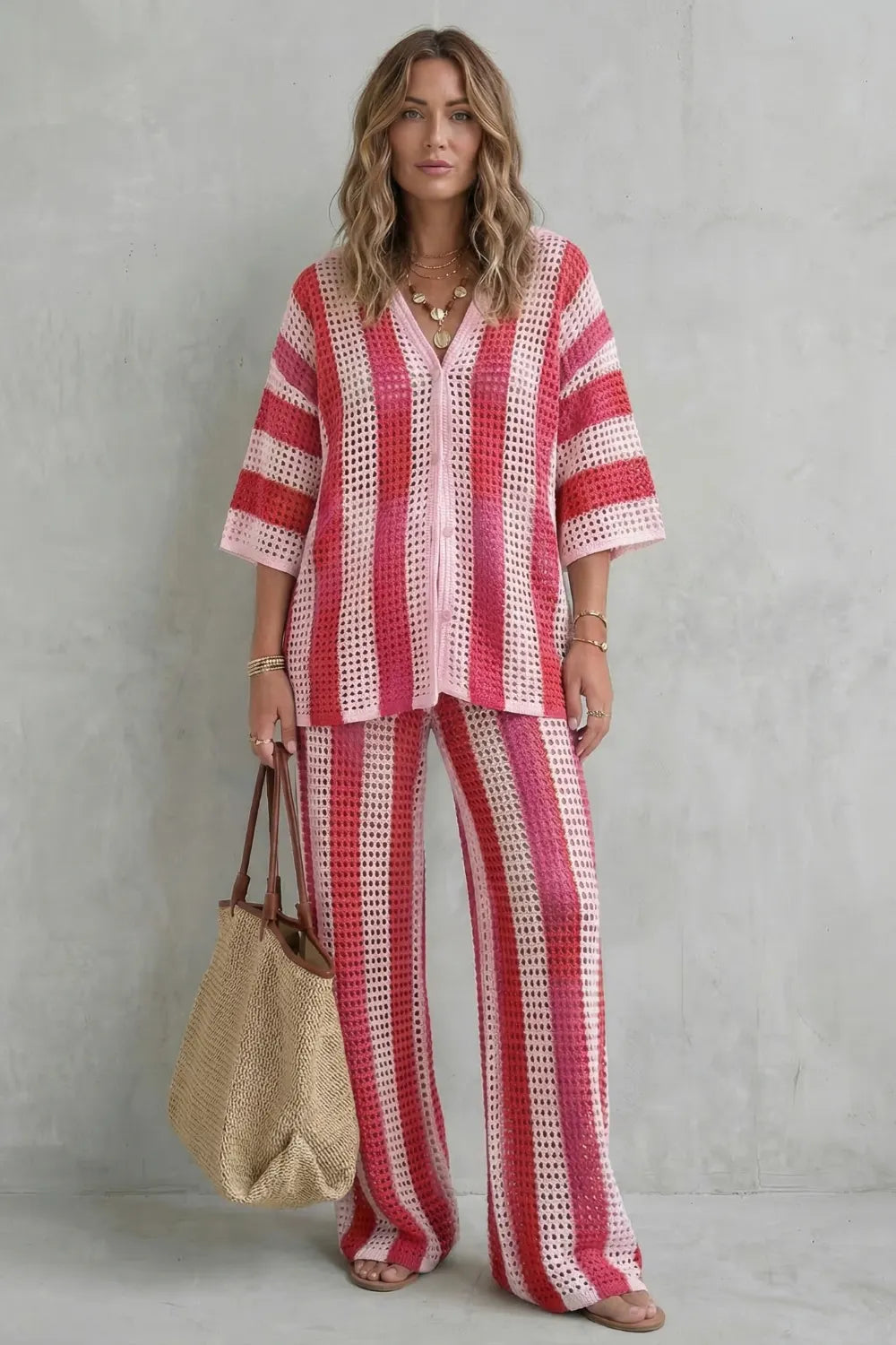 Striped crochet texture – Summer co-ord set