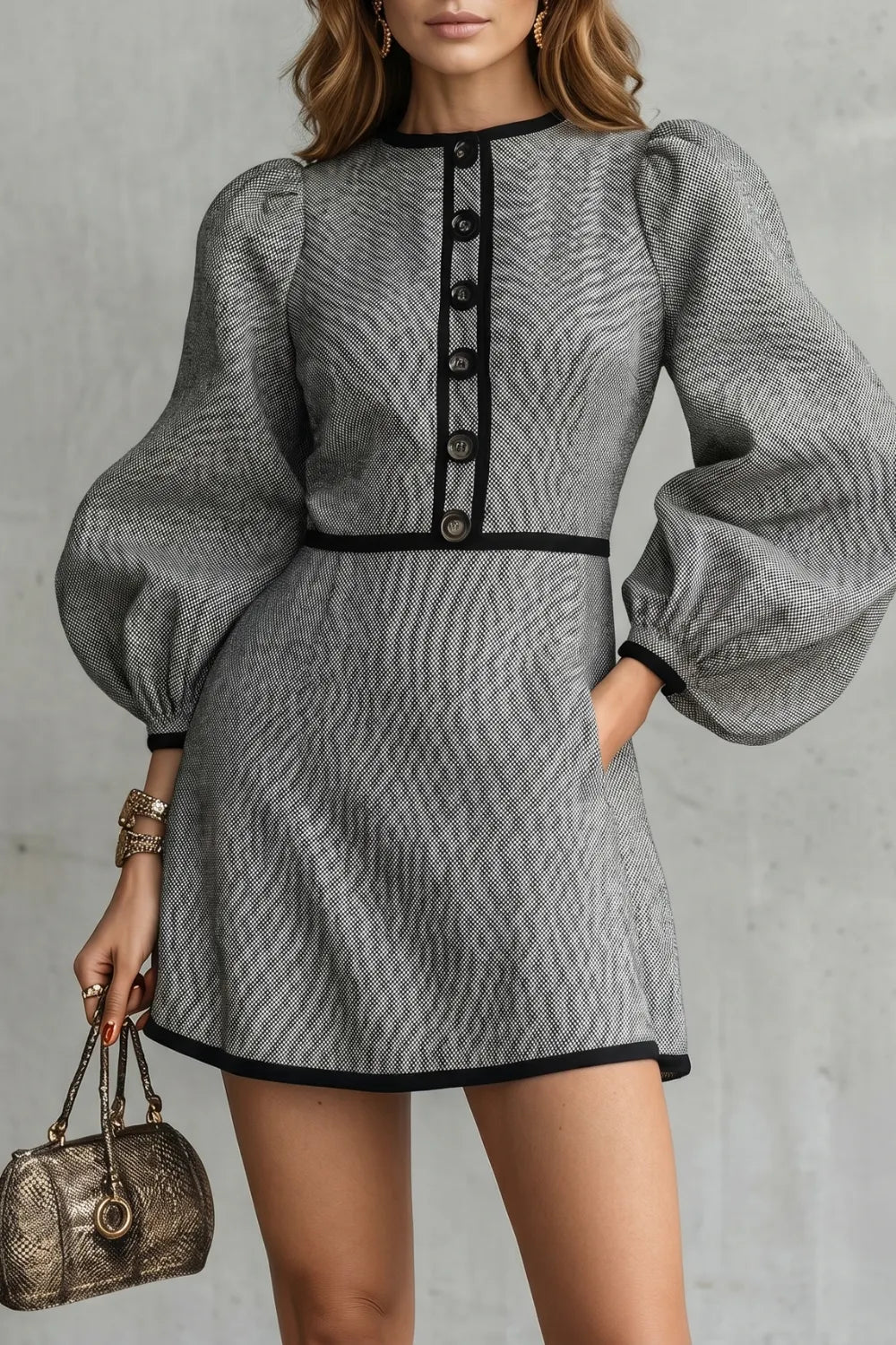 Parisian contrast elegance – Mini dress