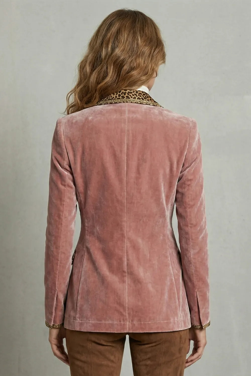 Leopard contrast elegant cut – Velvet blazer