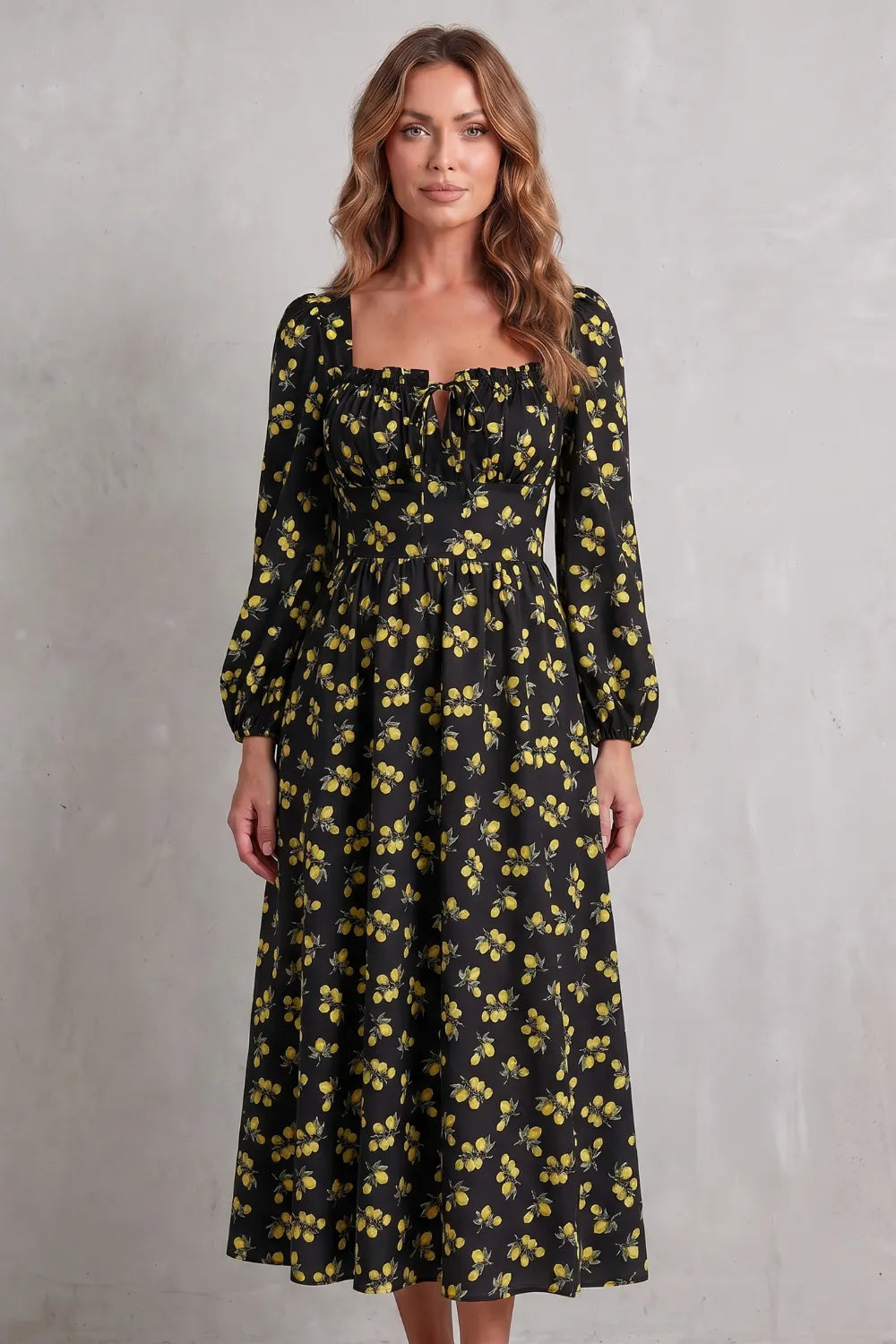 Sweet fruit print romance – Maxi dress