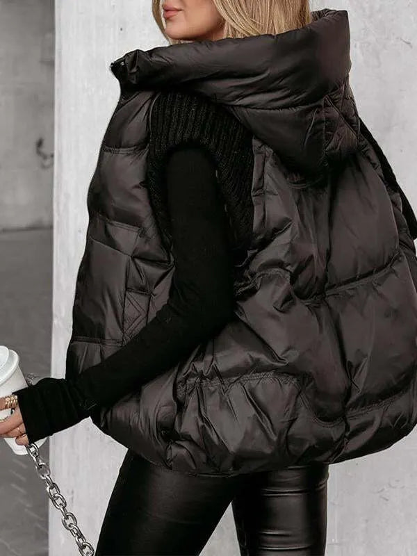 Women's Sleeveless Knitted Patchwork Cotton Vest Coat