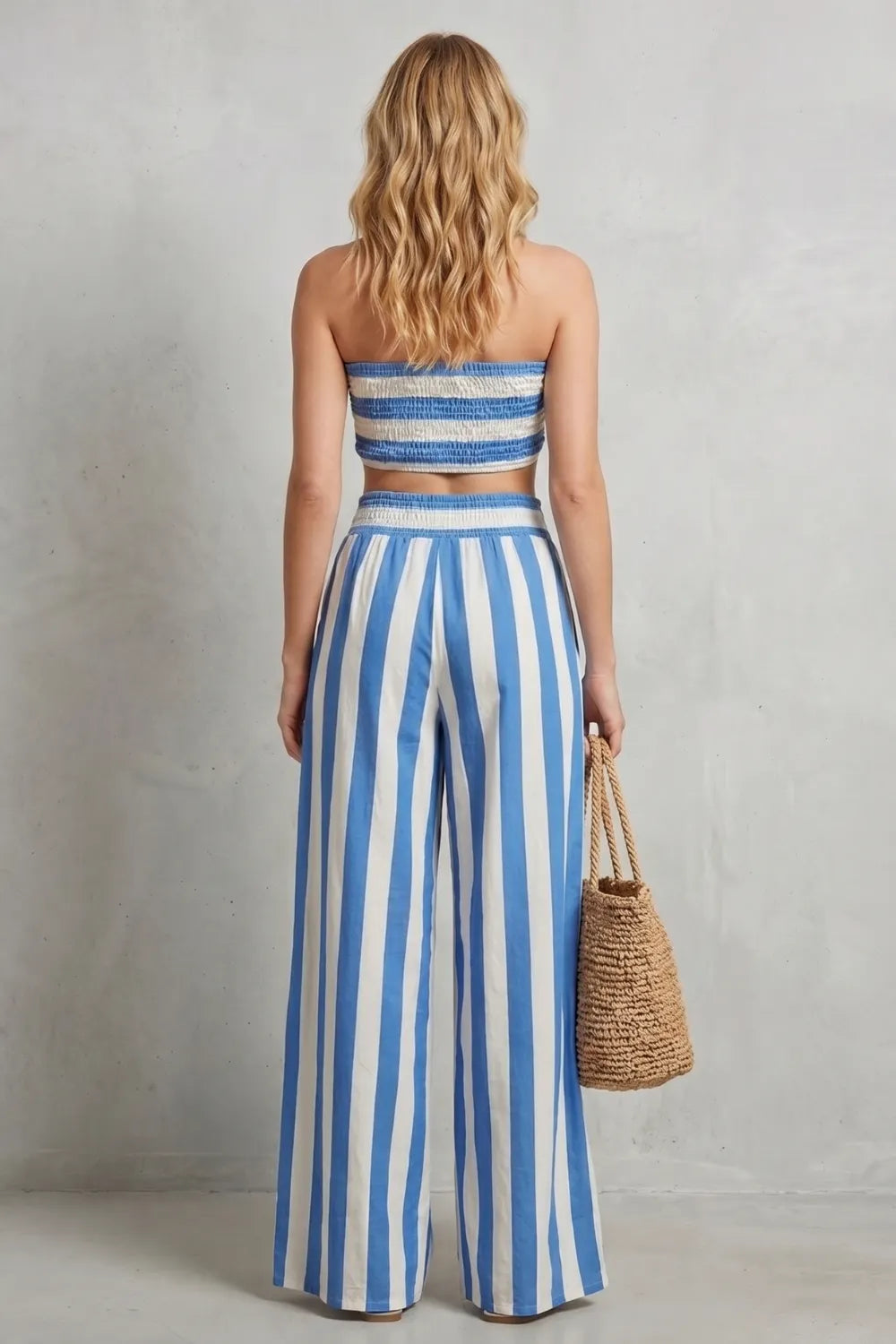 Coastal striped design – Two-piece trouser set