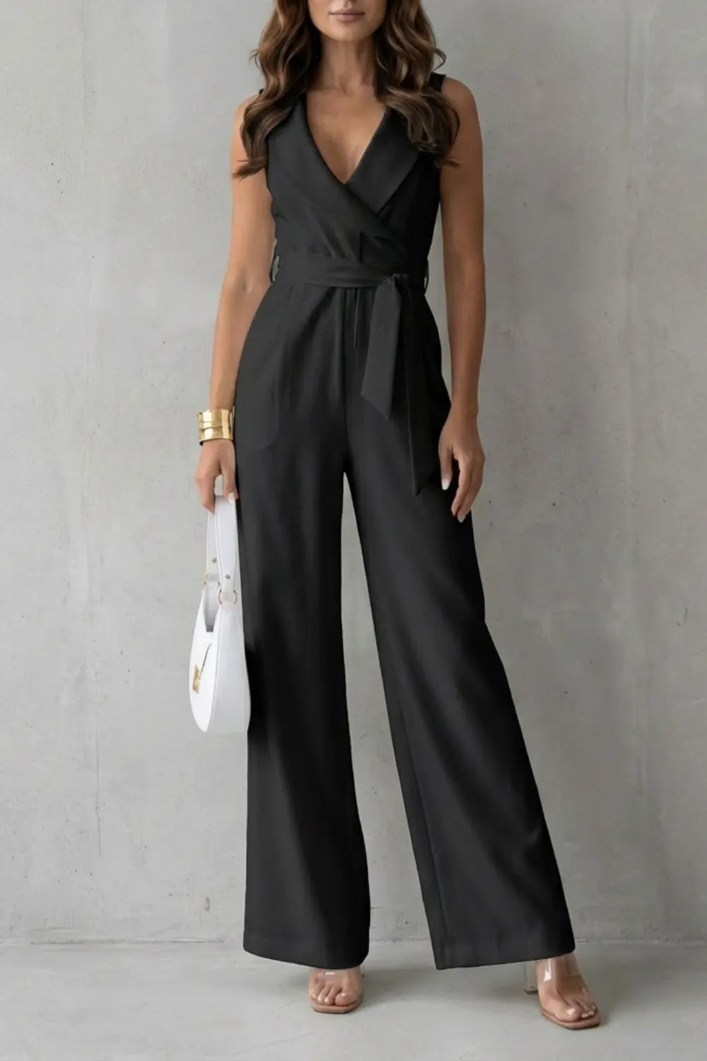 Lapel wrap waist – Tailored jumpsuit