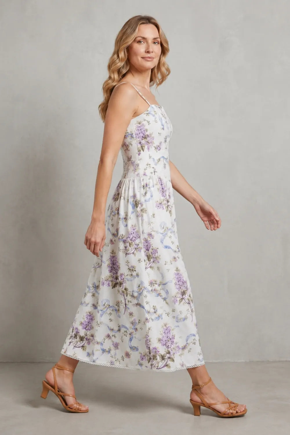 Sculpted corset bloom – Floral midi dress
