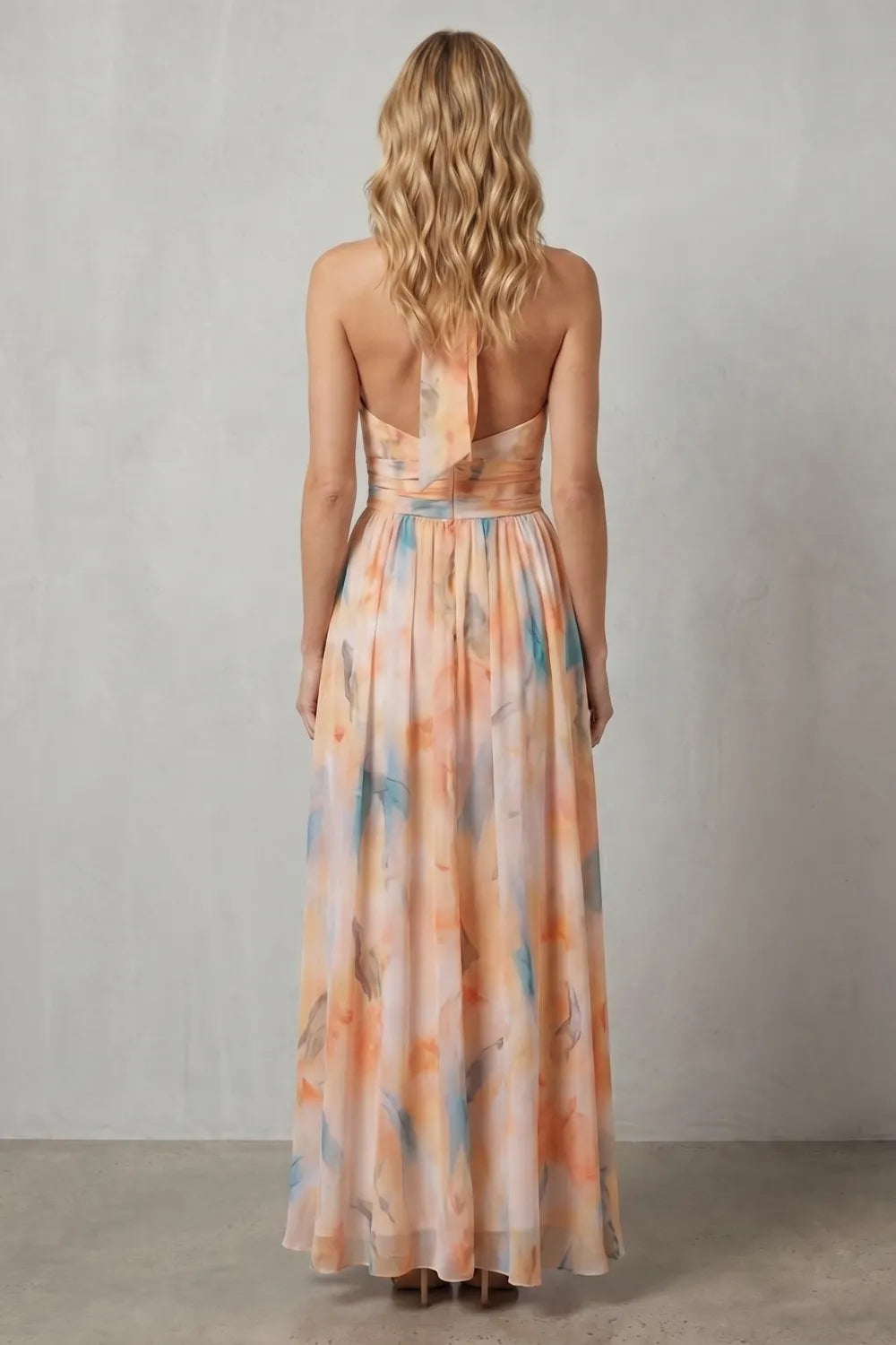 Watercolour halter grace – Maxi dress
