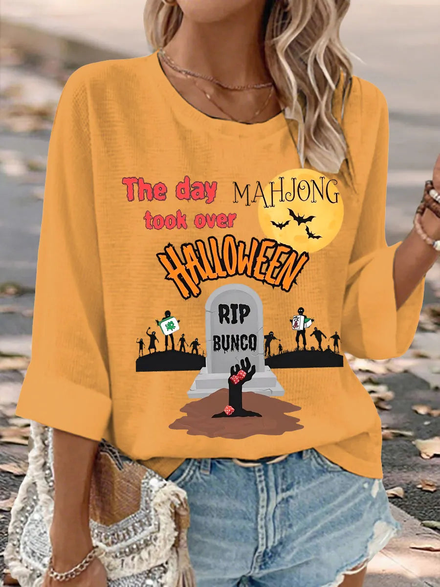Women's Halloween Mahjong Tops