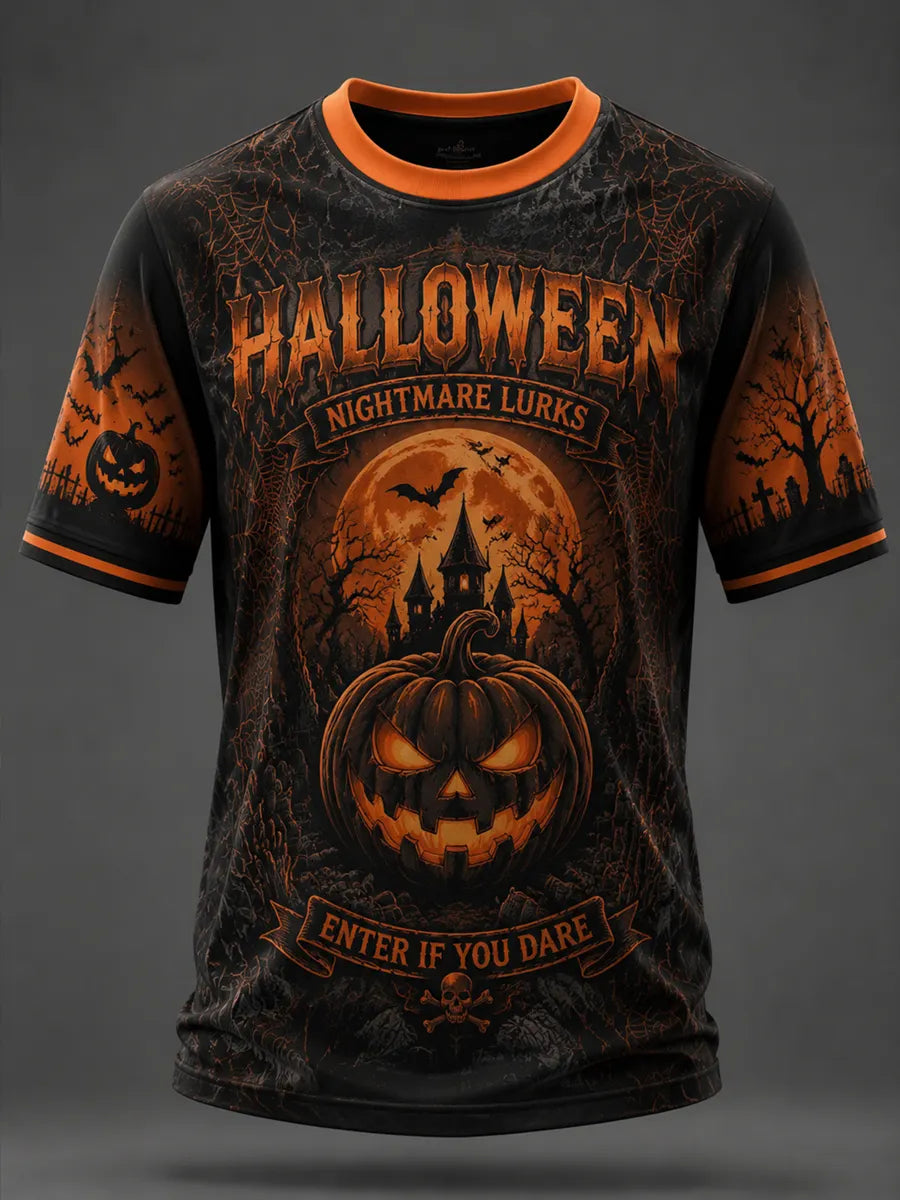 Men's Halloween Pumpkin Art Print T-Shirt