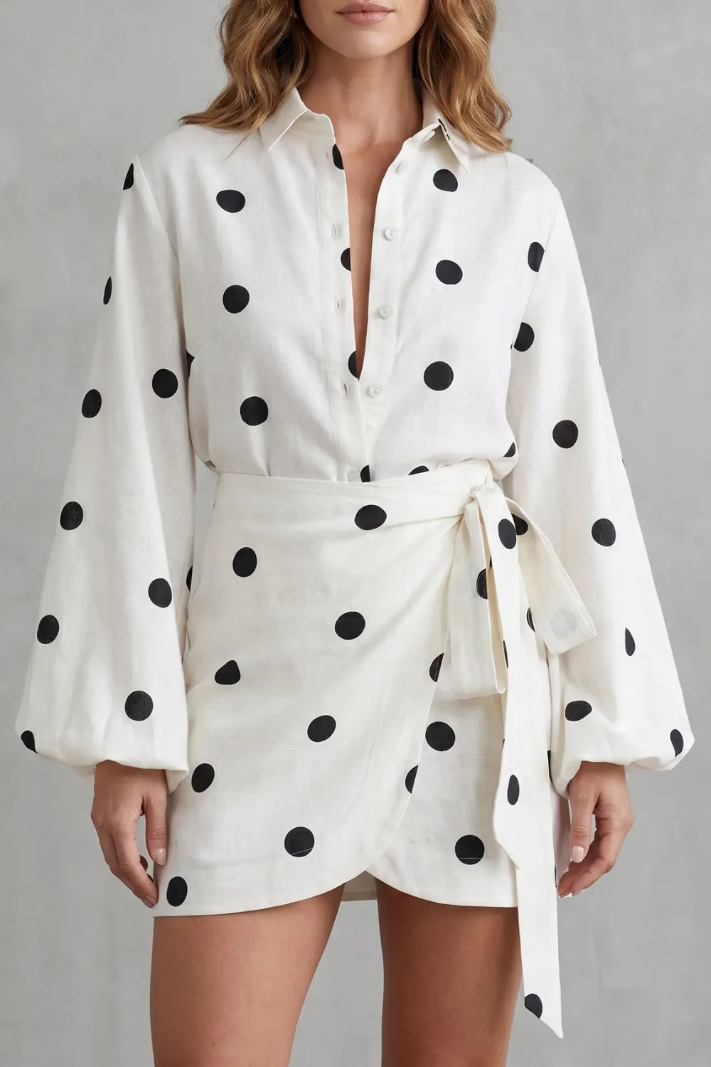 Polka dot wrap elegance – Playsuit set