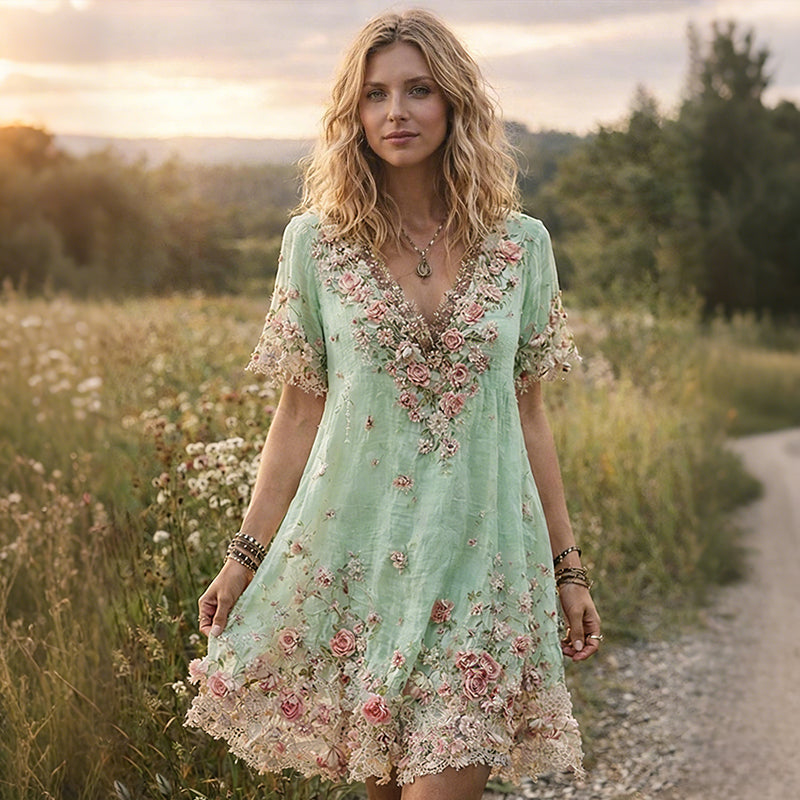 Boho Floral Printed Dress