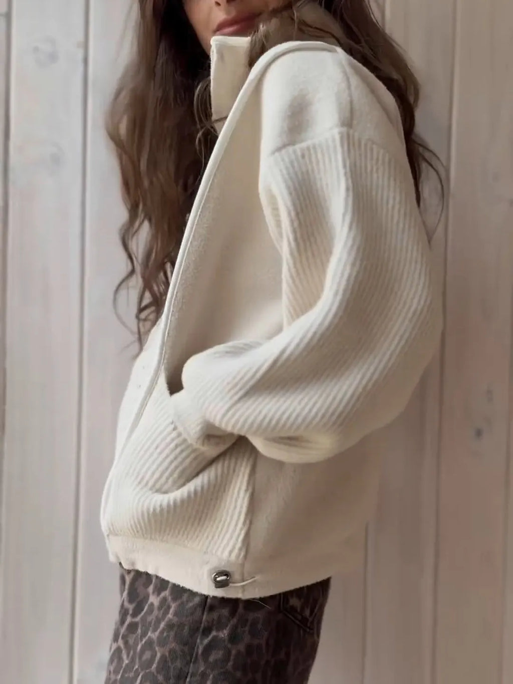 Women's Casual Pocket Sequined Knit Jacket