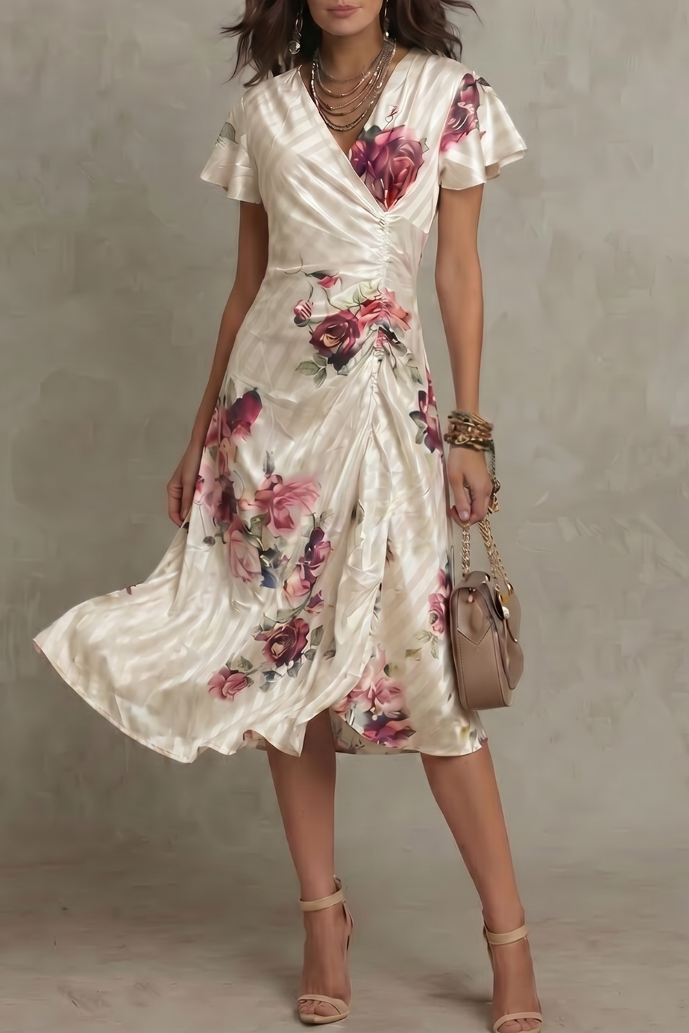 Vintage satin romance – Midi dress