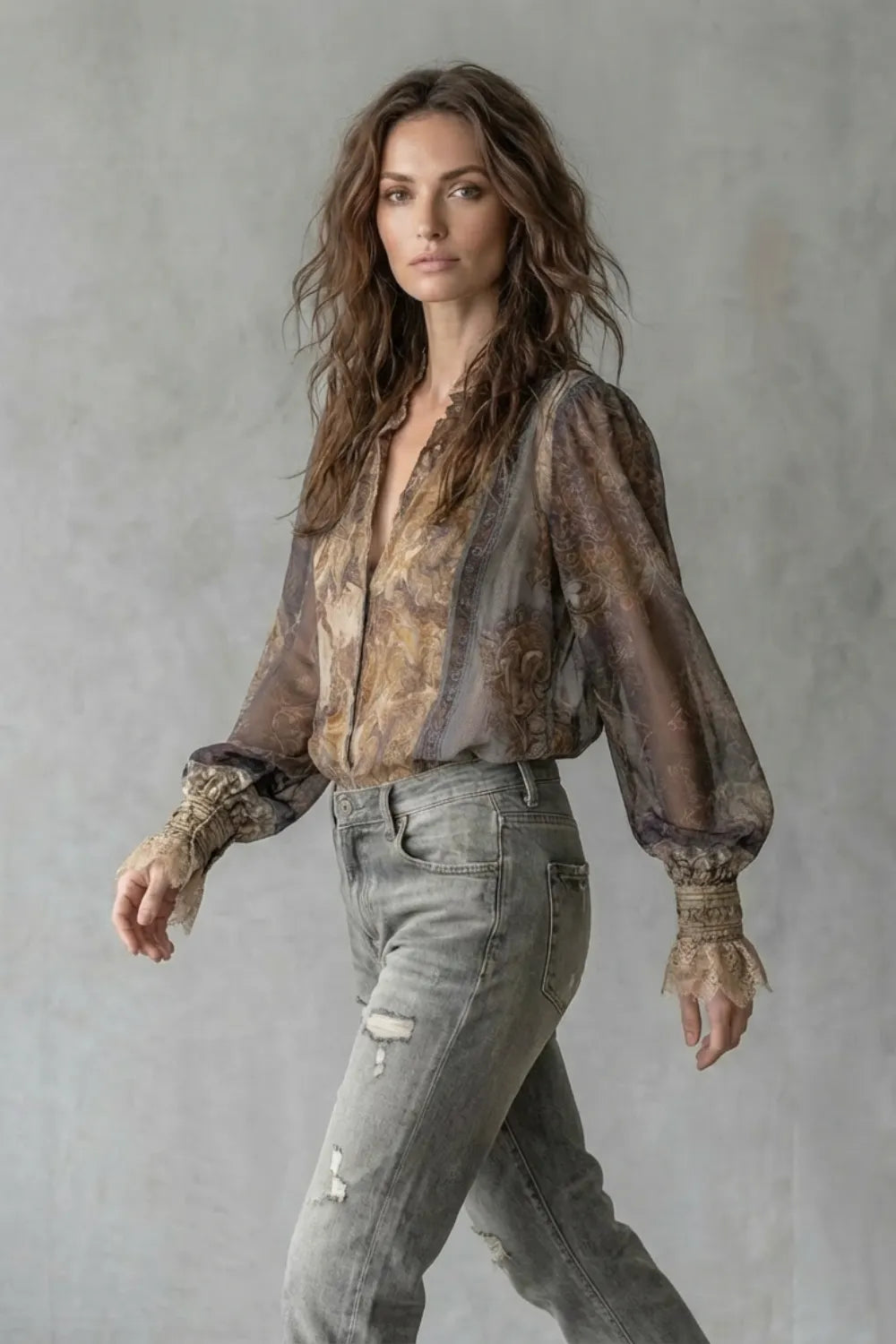 Sheer paisley romance – Boho blouse