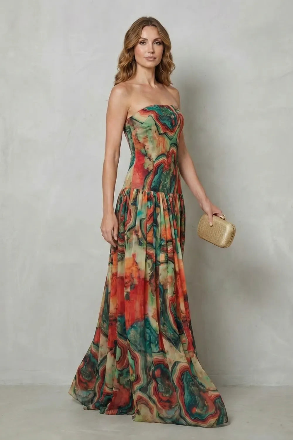 Off-shoulder printed flow – Maxi dress