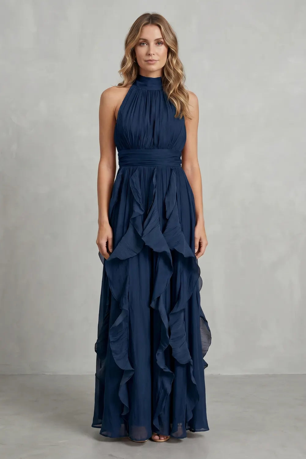 Ruffled chiffon elegance – Maxi dress