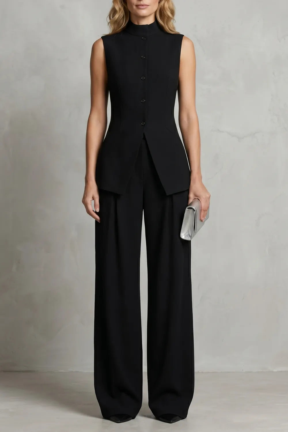 Draped tailored elegance – Trouser set
