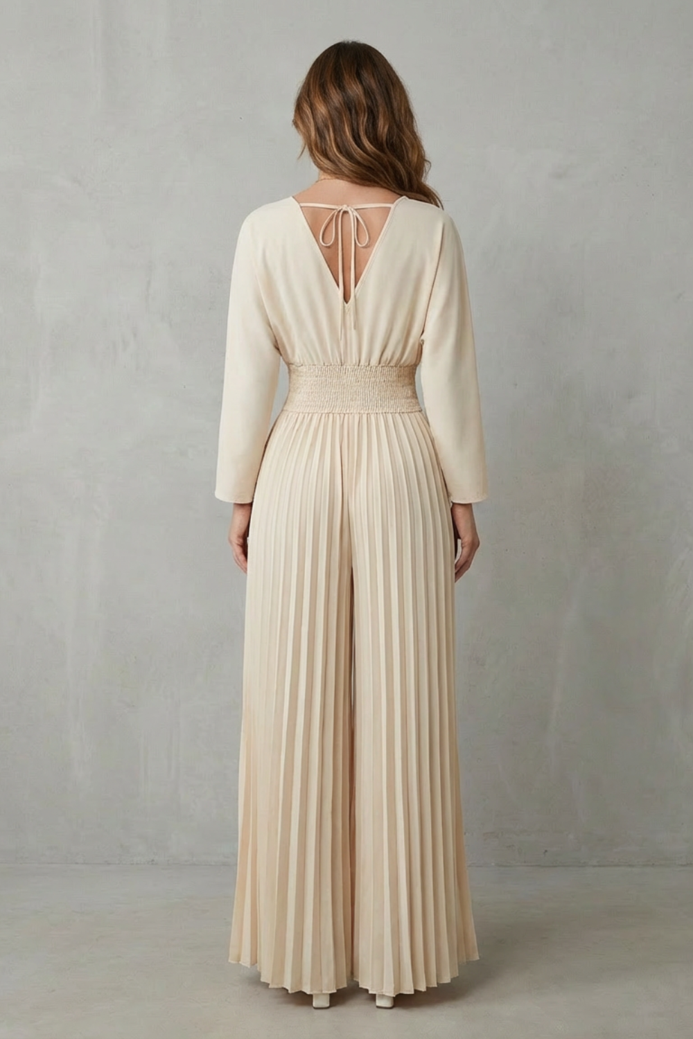 Pleated Wide-Leg Jumpsuit – Effortless Elegance