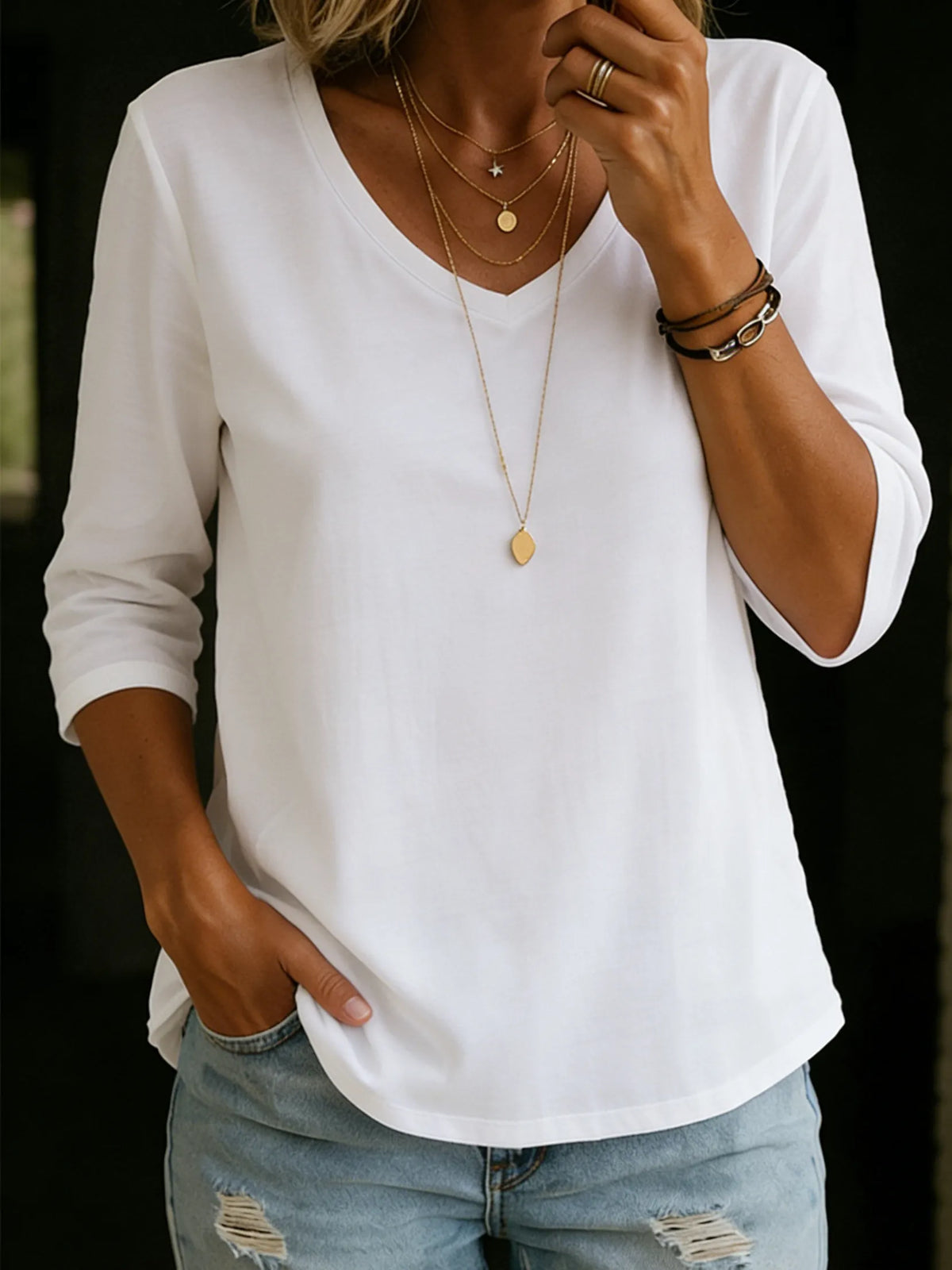 Cozy Casual Half-sleeve 100% Cotton T-shirt