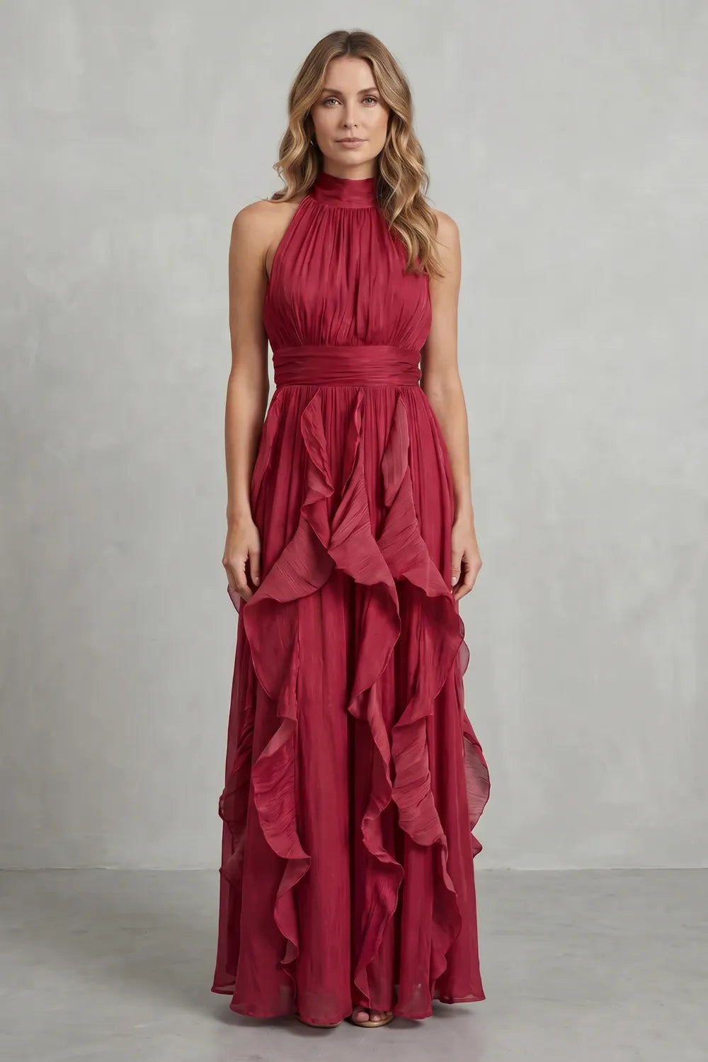 Ruffled chiffon elegance – Maxi dress
