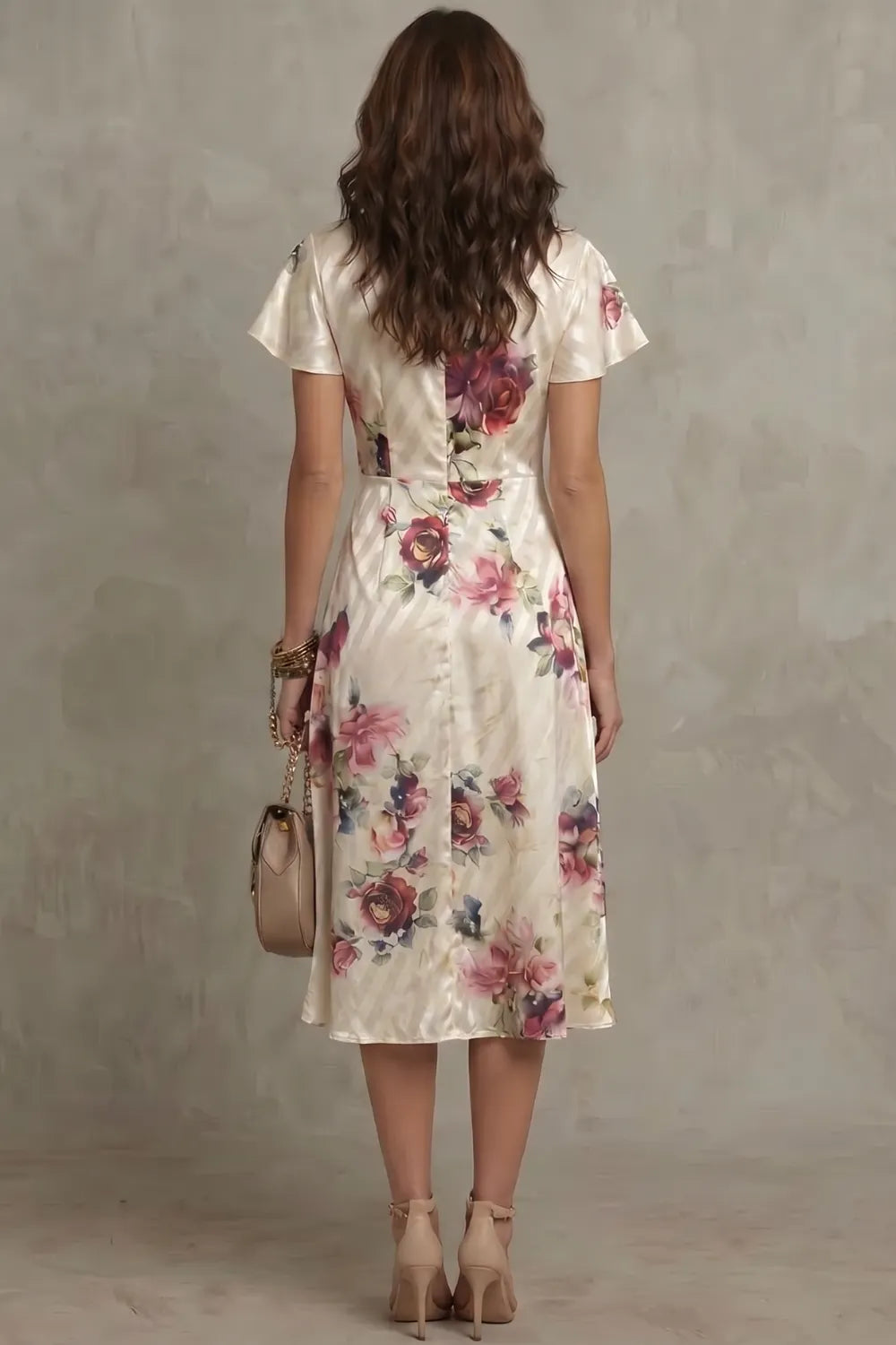 Vintage satin romance – Midi dress