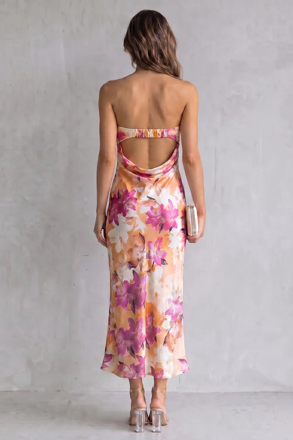 Strapless floral elegance – Maxi dress