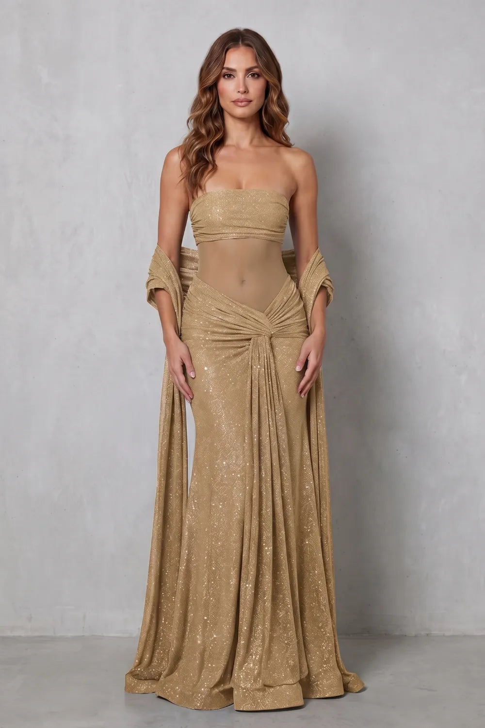 Sheer sequin allure – Maxi dress