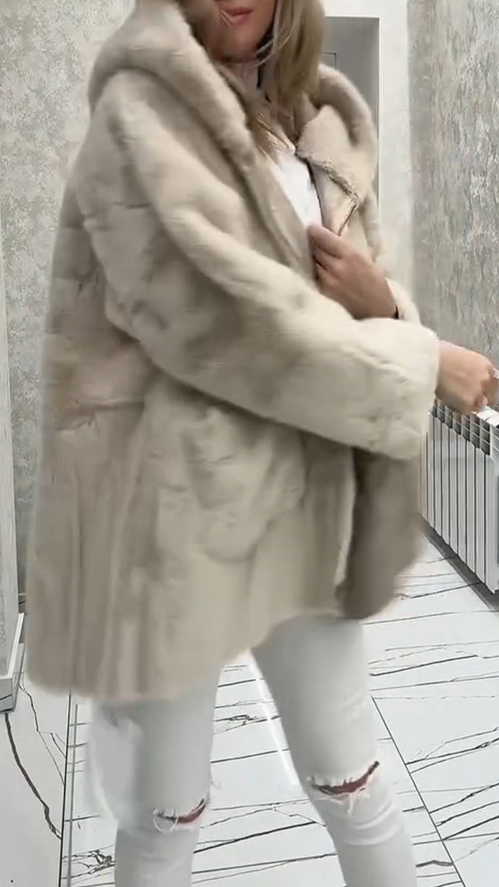 Women Hooded Plush Casual Coat