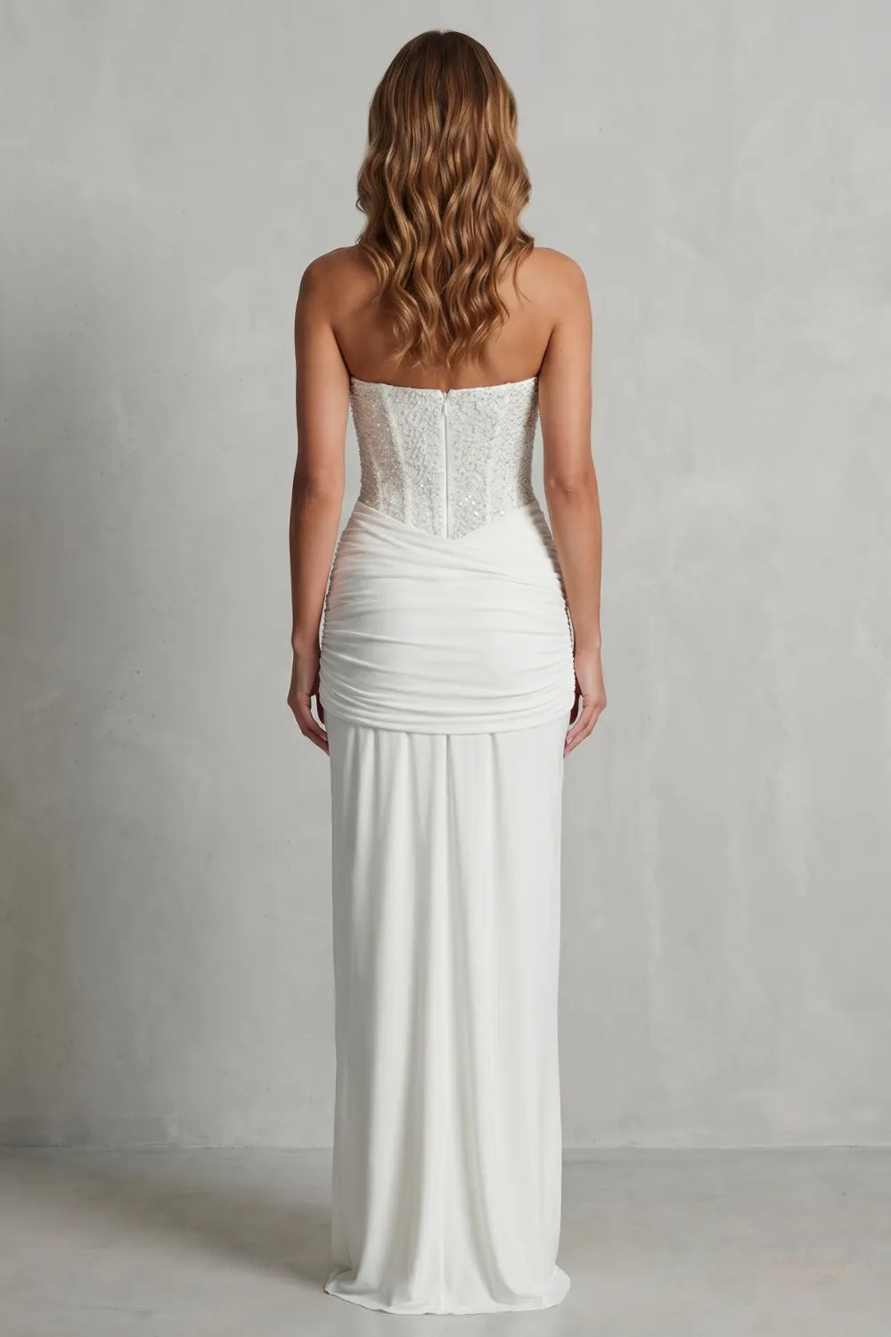 Draped satin elegance – Maxi dress