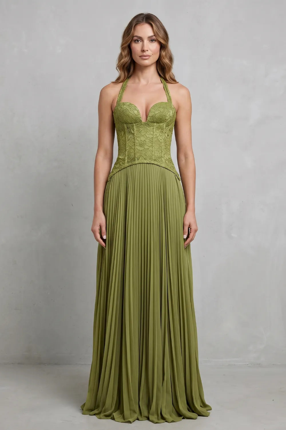 Corset pleated elegance – Maxi dress