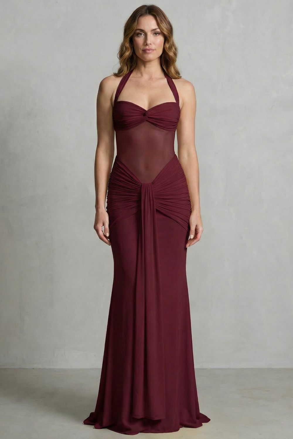 Draped sculpt elegance – Maxi dress