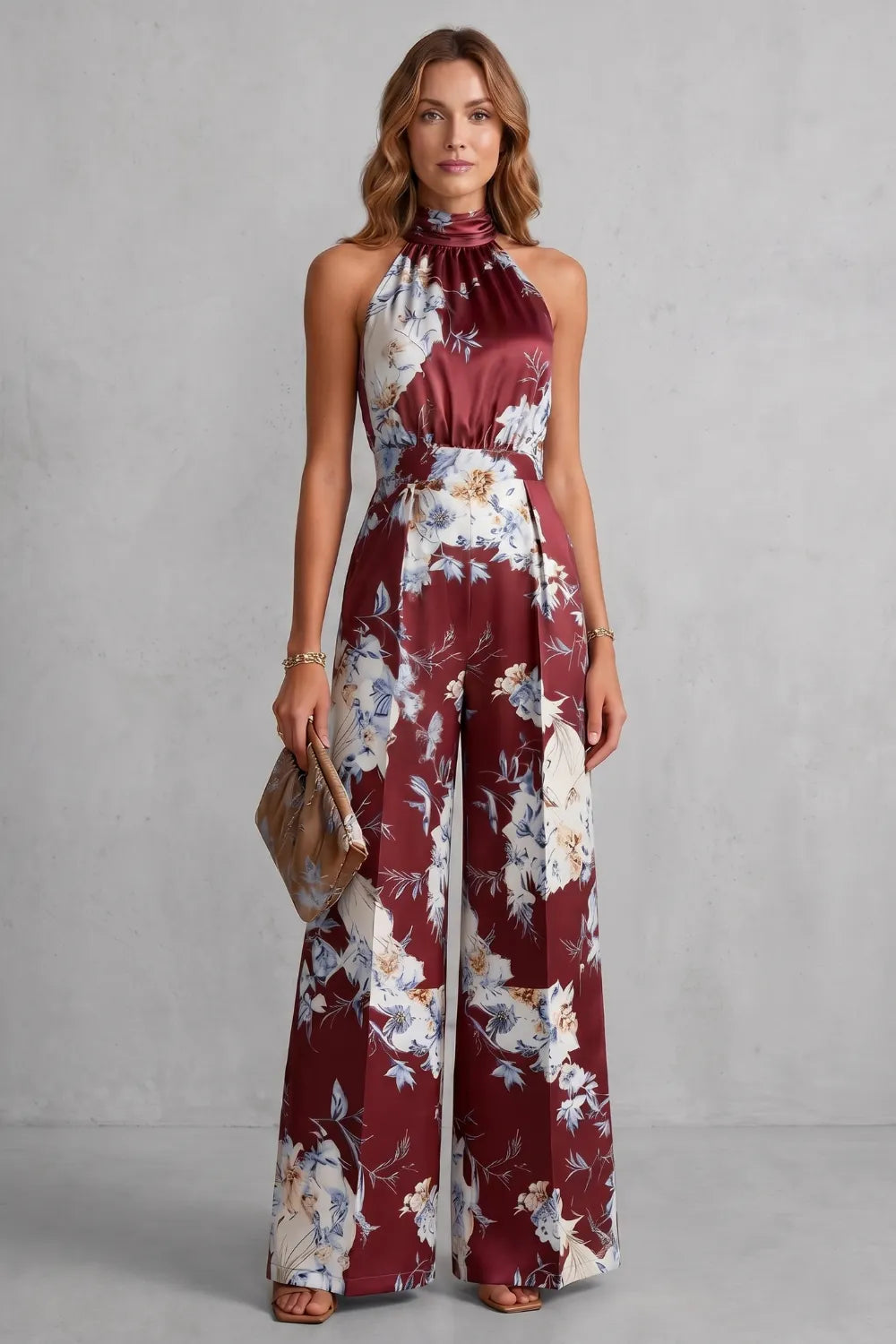 Romantic floral print – Halter jumpsuit