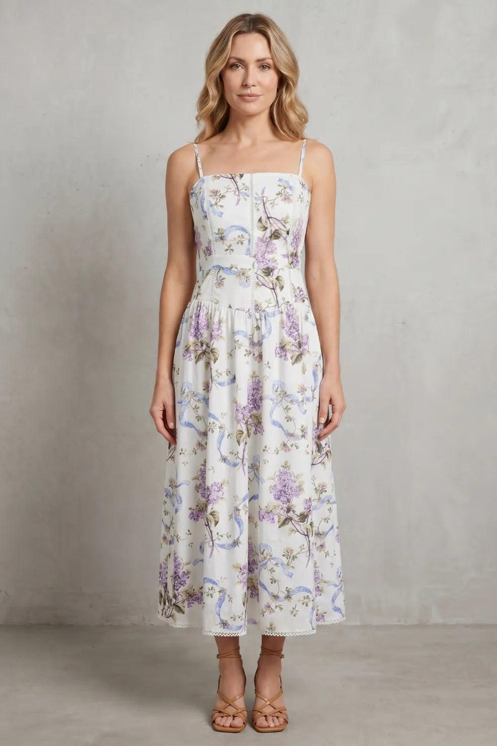 Sculpted corset bloom – Floral midi dress