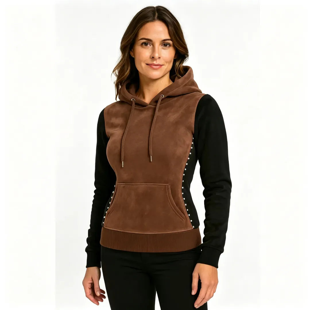 Stylish Two-Tone Hoodie with Unique Logo Design for Everyday Wear