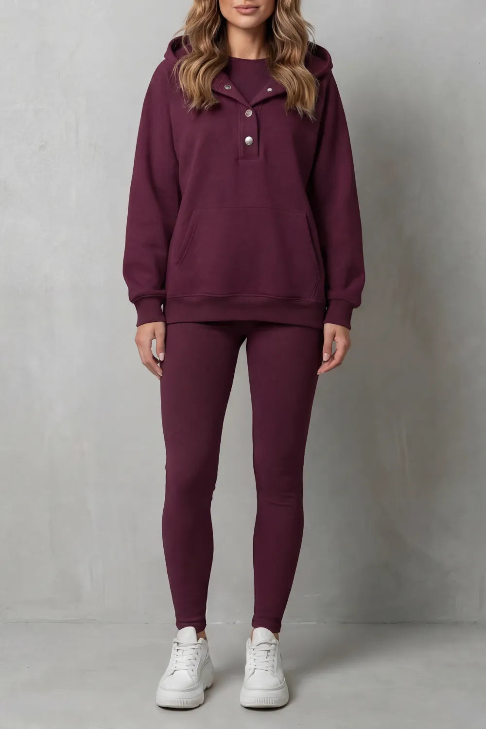 Button detail hoodie – Cozy Relaxed Set
