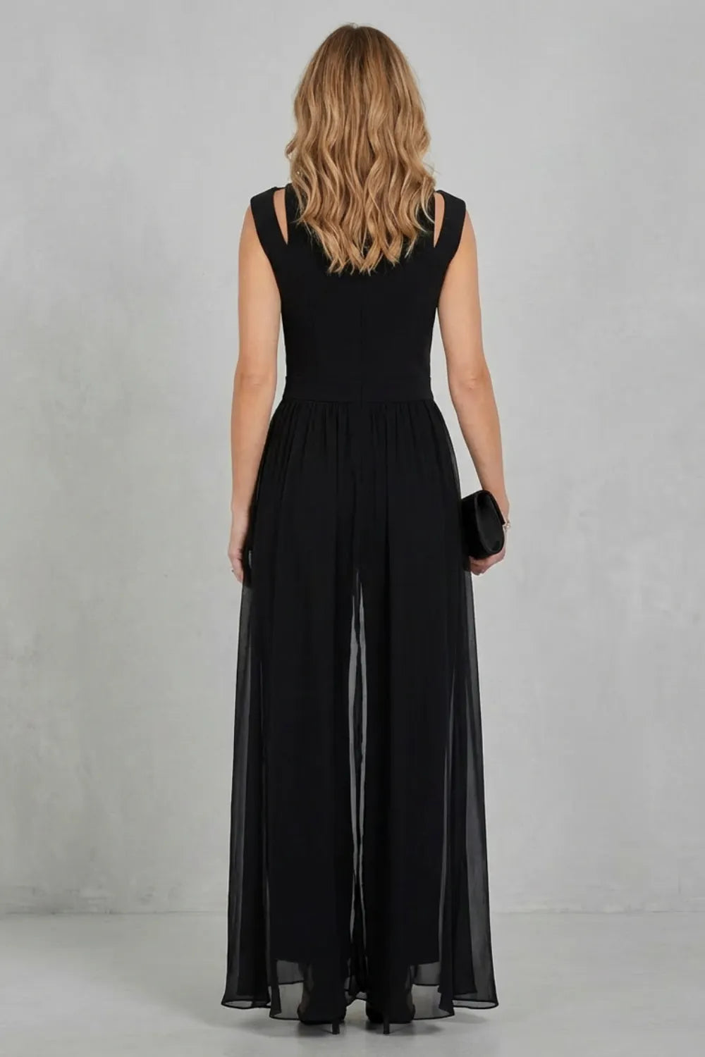 Sheer panel cutout – Evening jumpsuit