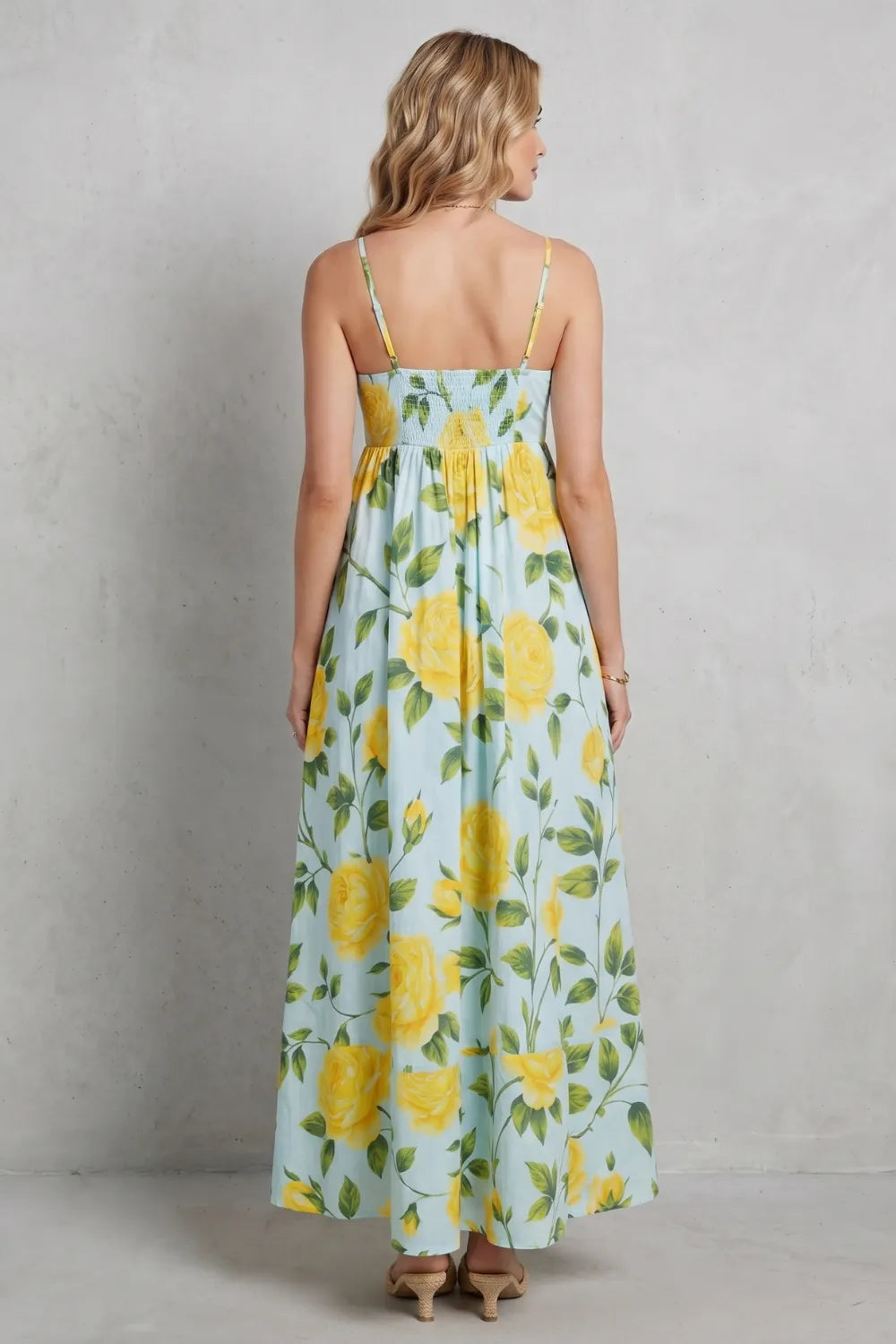 Square neck floral charm – Maxi dress